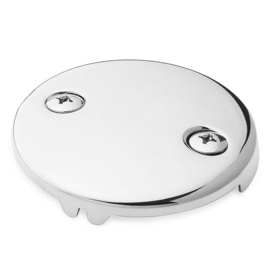 Signature Hardware 3-3/16 in. Solid Brass Overflow Plate with Two Screws in Chrome
