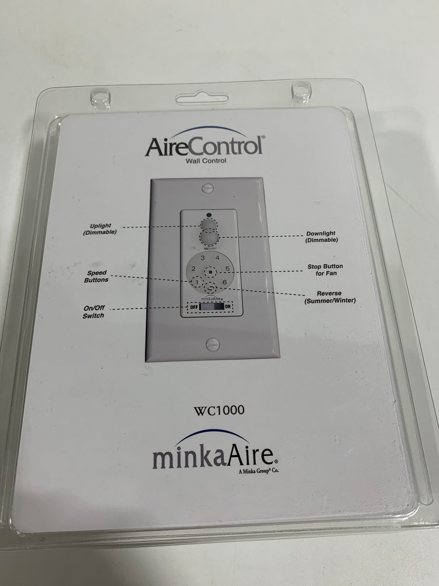 MinkaAire WC1000 Wall Control for Six Speed DC Ceiling Fan White