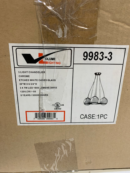 Volume Lighting 9983 Preston 3 Light 20 Wide LED Chandelier - Chrome