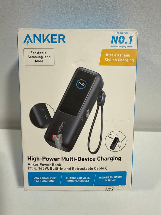 Anker - Laptop Power Bank (25K, 165W, Built-In and Retractable Cables) - Black