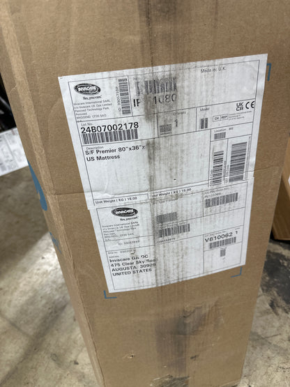 Invacare - Softform Premier Hospital Bed Mattress – 36"x80"x6", IPM1080, Medical-Grade Support - Blue