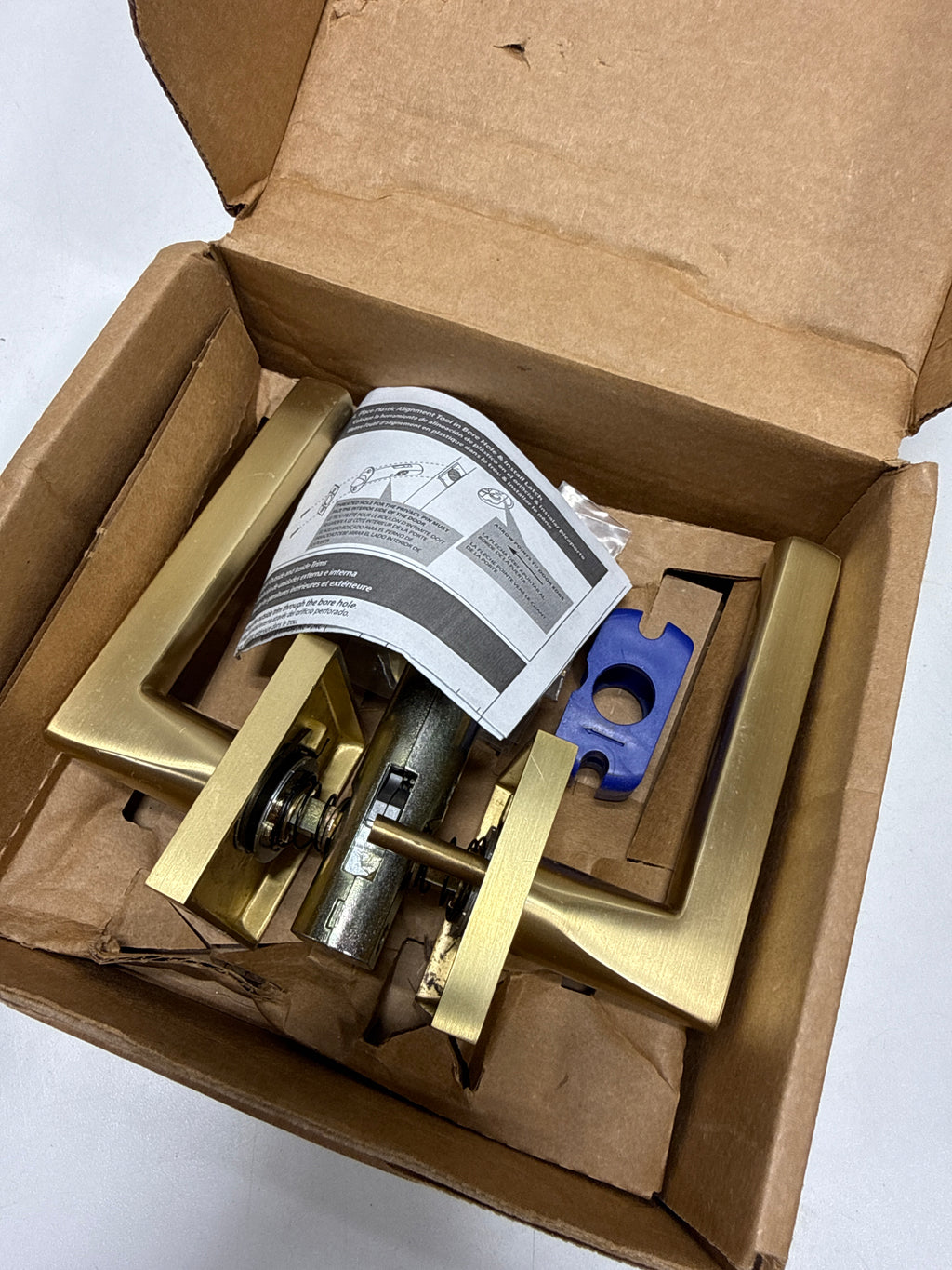 Scratch Emtek Satin Brass Passage 5110HLOUS4LH 5110HLOUS4LH