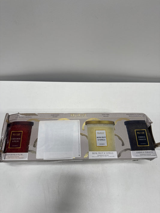 Bellevue Luxury Glass 12oz Scented Candle Set 3 pack Soy Blend Lead Free Wicks