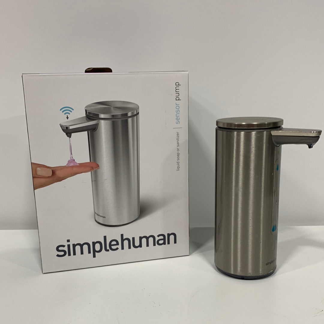Used Simplehuman 9 Oz. Rechargeable Sensor Soap Pump in Brushed Stainless Steel