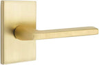 Emtek Privacy Set, Modern Rectangular Rosette, Helios Lever, Satin Brass, RH