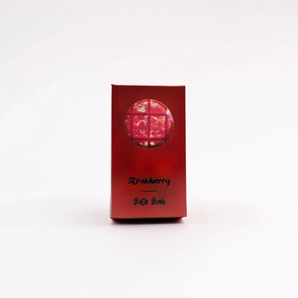 Lot of 5 - Chocolate form bath bomb | Nontoxic | Made from Sea Salt | Organic | Vegan Product | Eco | Gift Idea for Men and Women (Strawberry)