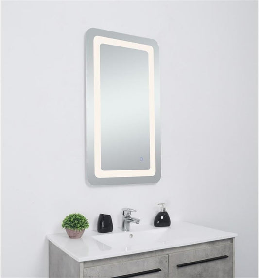 Elegant Decor Genesis 36x24 Rectangle Modern Aluminum LED Mirror in Silver