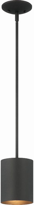 Volume Lighting V9205 Single Light 5" Wide LED Outdoor Mini Pendant - Black