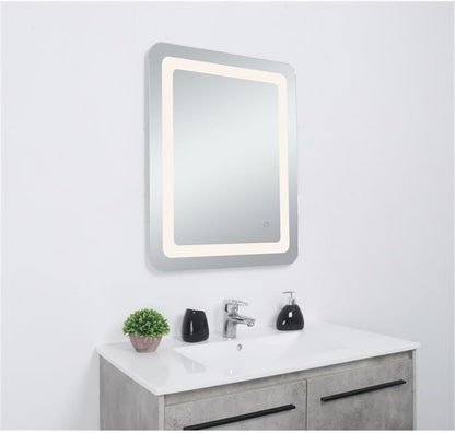 Elegant Decor Genesis 30x20 Rectangle Modern Aluminum LED Mirror in Silver