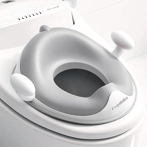 ANGELBLISS Baby Potty Training Toilet Seat with Soft Cushion Handles, Haute Collection,