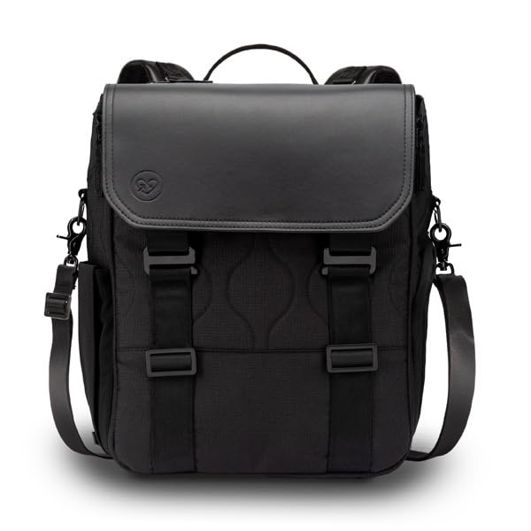 PAPERCLIP Diaper Bag Backpack with Patented Changing Station - Unisex Baby Bag for Travel - Large Eco-Friendly Diaper Bags for Mom and Dad (Forest Black)