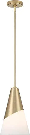 Brian Patrick Flynn Tori 1 Light Vibrant Gold Mini Pendant with Frosted Glass Shade - *Lighting & Electrical