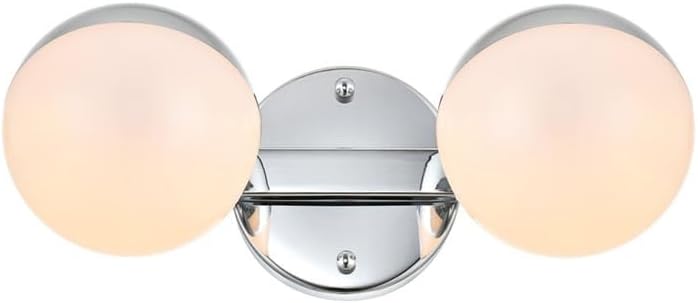Majesty 2-Light Metal Bath Sconce in Chrome/Frosted White