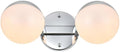 Majesty 2-Light Metal Bath Sconce in Chrome/Frosted White