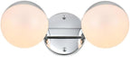Majesty 2-Light Metal Bath Sconce in Chrome/Frosted White