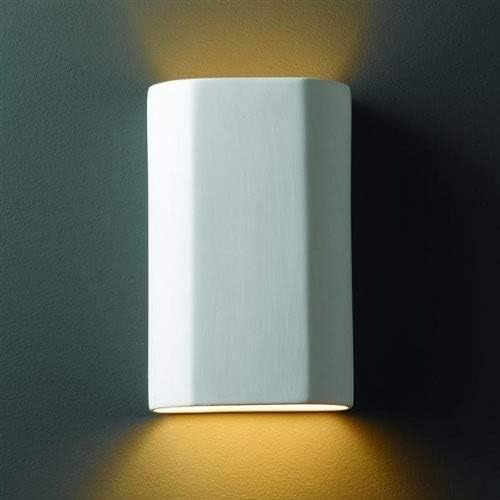 Justice Design Group Lighting CER-5505-WHT Justice Design Group - Ambiance Collection - ADA Cylinder Wall Sconce - Open Top & Bottom - Bisque Finish