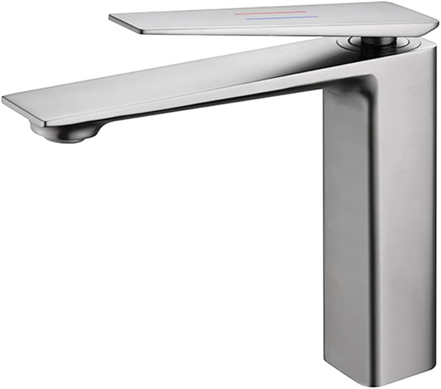 Bathroom Faucets One Hole,Faucet for Bathroom Sink,Bathroom Single Handle 1 Hole Vanity Basin Faucet,Extra Long Spout