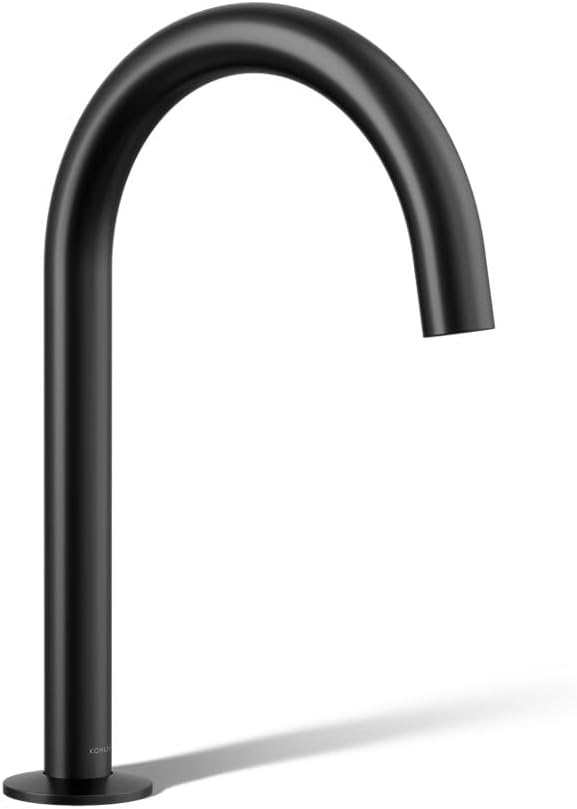 Kohler 77985-BL Components Deck Mount Bath Spout with Tube Design, Matte Black