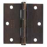 Emtek 91013US10B 3.5" x 3.5" Square Corner Plain Bearing Mortise Hinge - Pair, Oil Rubbed Bronze
