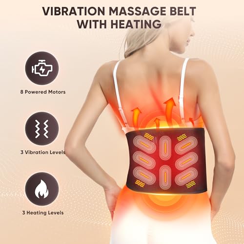 Red Light Therapy for Body: Infrared Light Therapy Belt Massage Pad with Vibration for Back, Waist, Shoulder, and Belly Pain Relief
