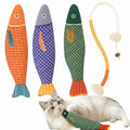 JMTSONS Cat Toys 4 Pack – 3 Catnip Fish Kicker Toys with Bell Sound and 1 Durable Rope Chew Toy for Indoor Cats &