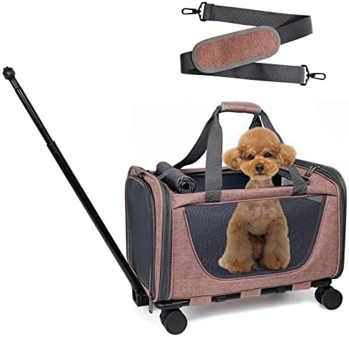 Prokei Pet Carrier with Wheels for Cat and Dog