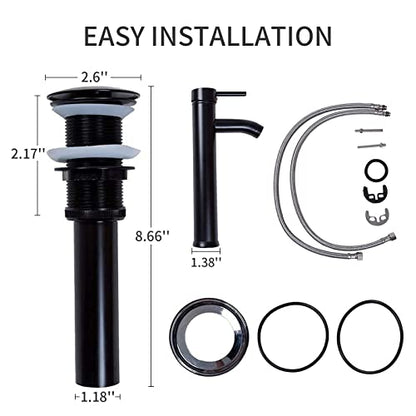 Combo YIMAI Ingenuity Vessel Sink Bathroom Sinks Blue Tempered Glass Art Basin 20.8"x13.7"