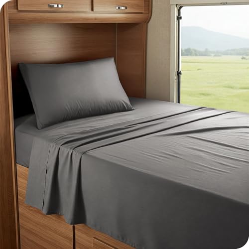 Bare Home RV Bunk Sheet Set - 1800 Ultra-Soft Microfiber RV Bunk Bed Sheets - Double Brushed - Deep Pockets - Easy Fit - 3 Piece Set