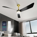 ULG Ceiling Fans with Lights 52 Inch Black Gold Ceiling Fan Light with APP&Remote Control 6 Speeds Dimmable LED