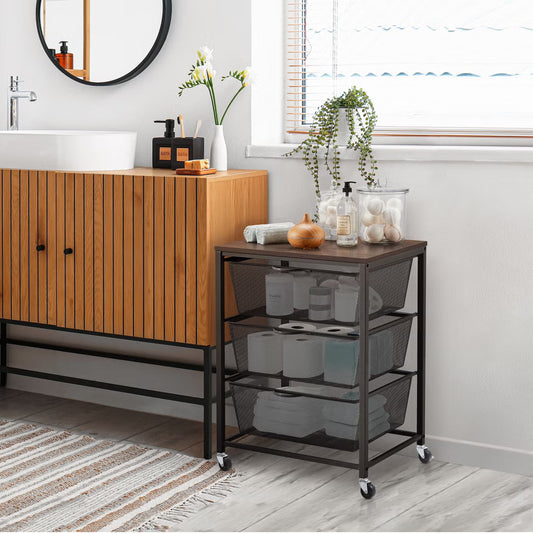 Edifice 3-tier Mesh Basket Cart