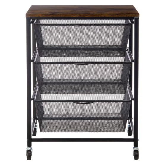 Edifice 3-tier Mesh Basket Cart