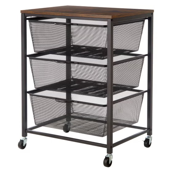 Edifice 3-tier Mesh Basket Cart