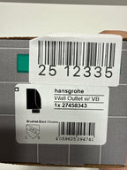 hansgrohe FixFit Handheld Shower Wall Outlet 1/2-inch Thread Connection Round Modern Flush Mount in Brushed Black