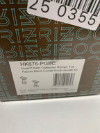 Brizo HK676 Invari Roman Tub Filler Crystal Handle Kit Polished Gold / Black Crystal Faucet Accessories and Parts Tub