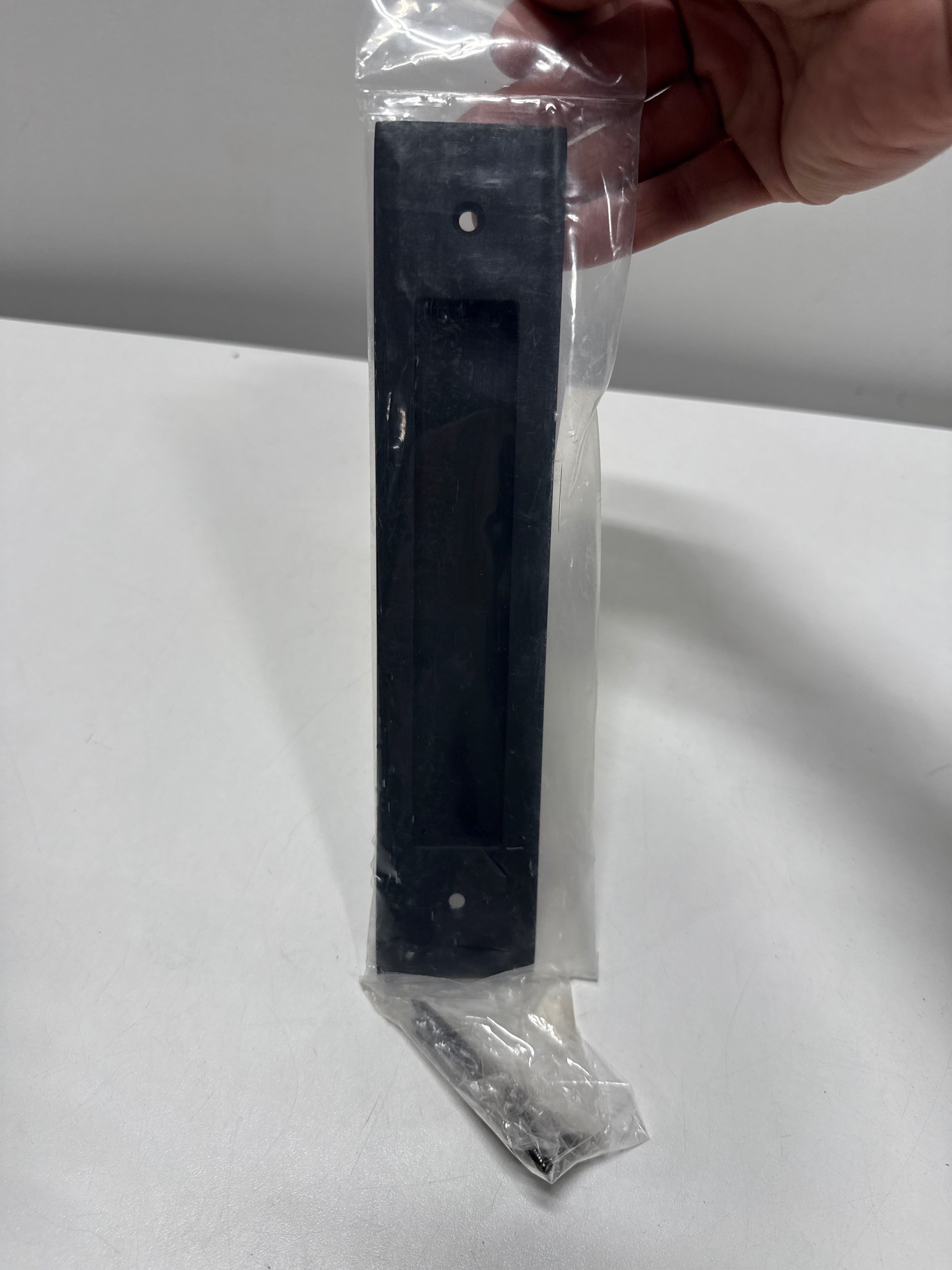 Emtek 221710 Modern Rectangular 8 Inch Center to Center Flush Door Pull Flat Black