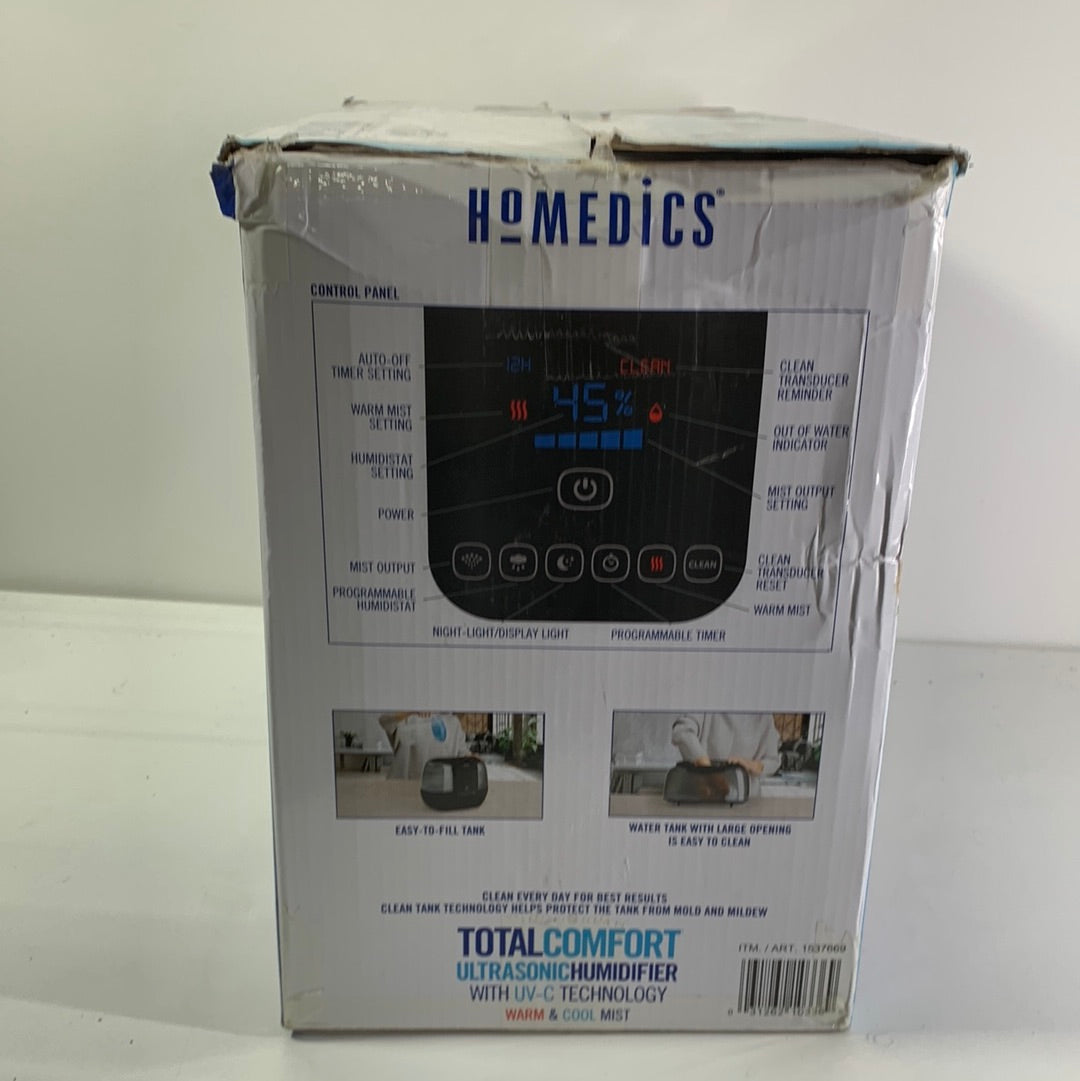 See Desc UsedHoMedics TotalCmfrt_Ultrasonic Humidifier w/ UV-C Technology Warm/Coo