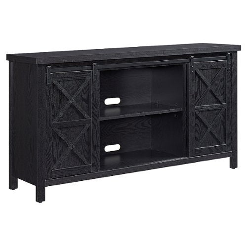 Elmwood Rectangular TV Stand for TV's up to 65 in Black Grain - Hudson and Canal TV1393