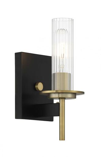 Minka Lavery 2541 Baldwin Park 12" Tall Bathroom Sconce Coal / Soft Brass Indoor Lighting Bathroom Fixtures Bathroom Sconce