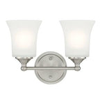 DESIGNERS FOUNTAIN Bronson 2-Lights Vanity Light Fixture, 13.25 Inch Wall Mount Sconce Bathroom, Bedroom or Mirror, Brushed Nickel, D278M-2B-BN