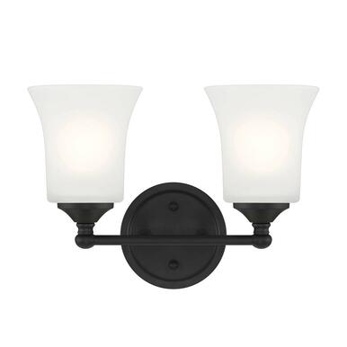 Designers Fountain Bronson 2 Matte Black Bathroom Vanity Light Fixture D278M-2B-MB - *Lighting & Electrical