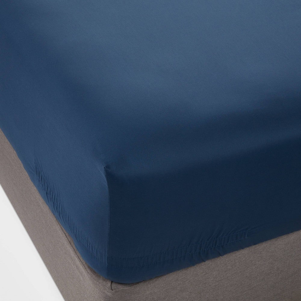 King 400 Thread Count Performance Fitted Sheet Metallic Blue - Threshold - Bedding