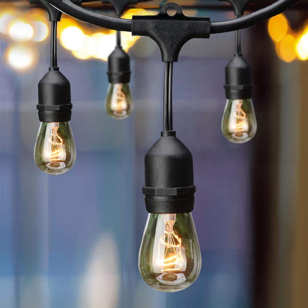 Used 12-Light 24 Ft. Indoor/Outdoor Plug-in Incandescent Edison Bulb String Light