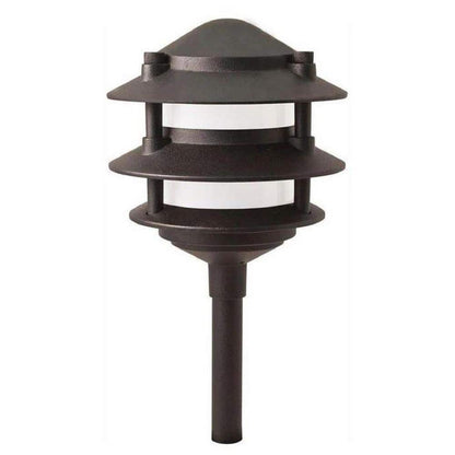 Hampton Bay Elmore Low Voltage Black Integrated LED 3-Tier Metal Outdoor Landscape Path Light