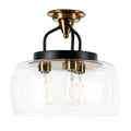 Varese 3-Light Bronze Semi-Flush Mount with Clear Glass Shade