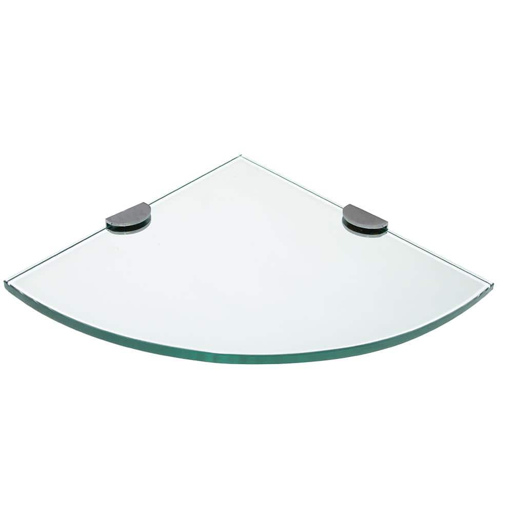 CRAFT + MAIN GCS1010 10" Glass Shower Shelf Silver