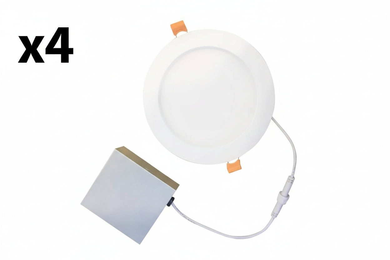4 x Simply Conserve 6 in. Slim Downlight CCT Selectable LED Recessed Downlight with Remote J-Box