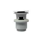 1-1/4 in. Bathroom Push Waste Drain with Overflow, Glossy White