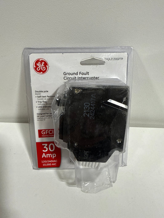 GE 30 Amps Ground Fault 2-Pole Circuit Breaker W/Self Test