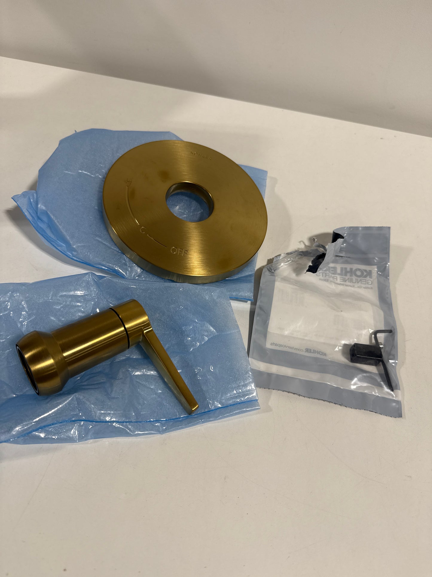 Kohler K-TS74042-4 Hint Function Pressure Balanced Valve Trim Only with Single Lever Handle - Less Rough in Vibrant Brushed Moderne Brass