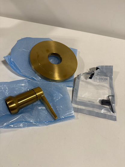 Kohler K-TS74042-4 Hint Function Pressure Balanced Valve Trim Only with Single Lever Handle - Less Rough in Vibrant Brushed Moderne Brass